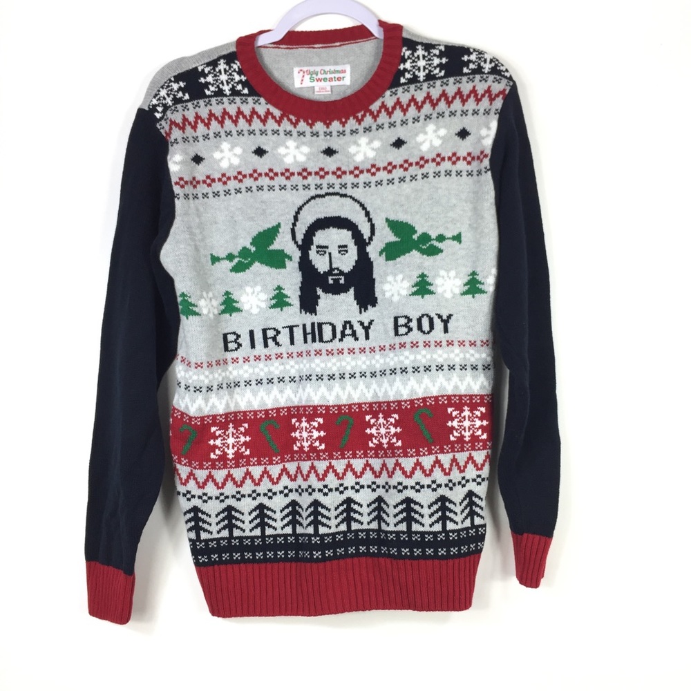 Ugly Christmas Sweater Birthday Boy Sweater M